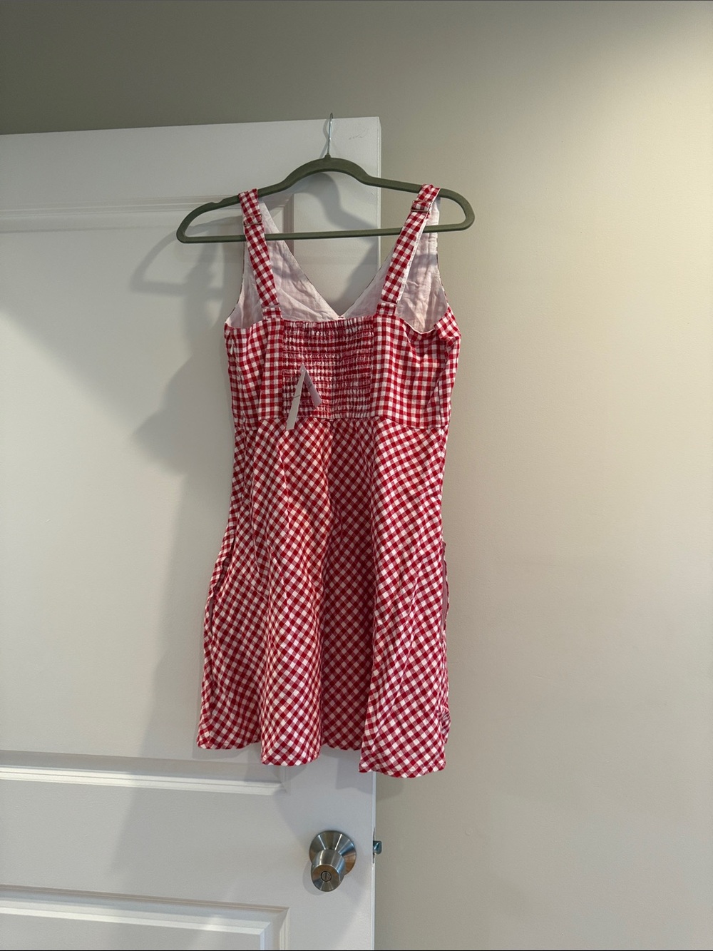 Abercrombie & Fitch Red and White Gingham Mini Dress - Picture 2 of 4